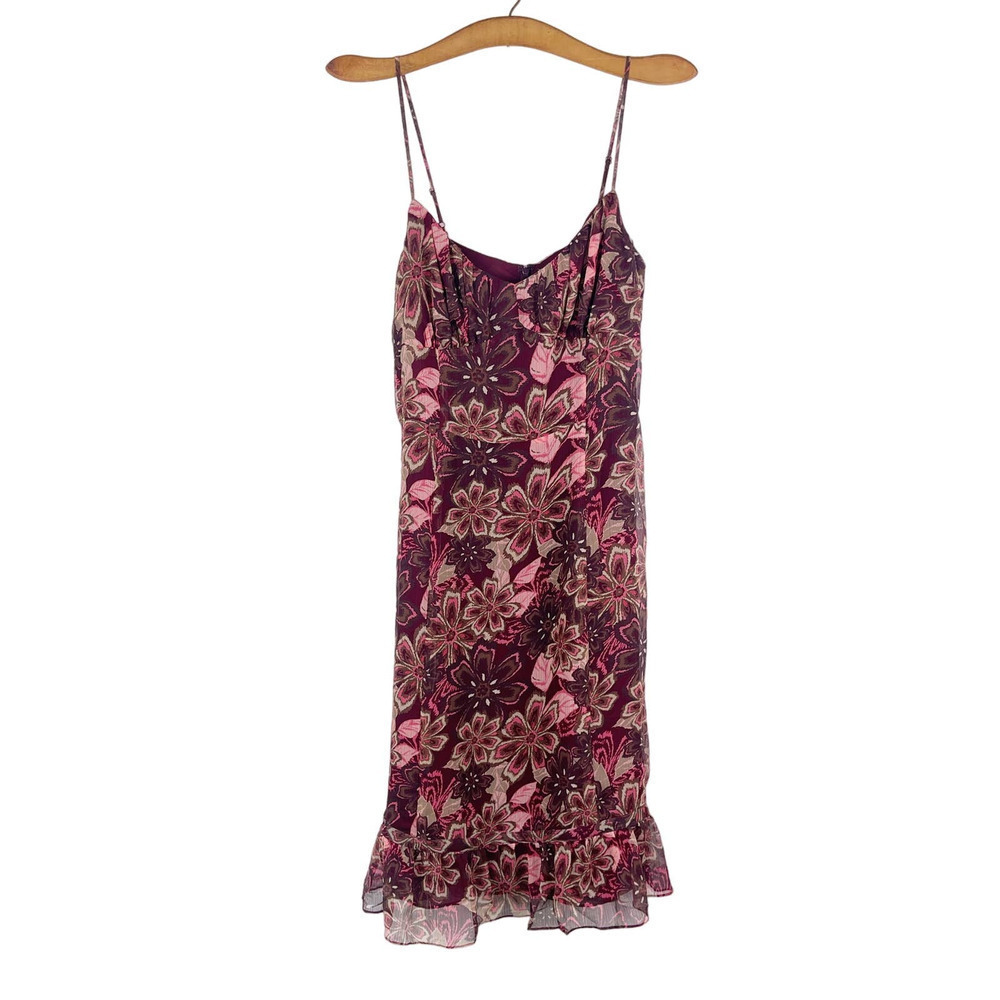 LOFT Y2K Gauzy Sleeveless Fit Flare Dress Babydoll Flowy Floral Women's 8 Petite